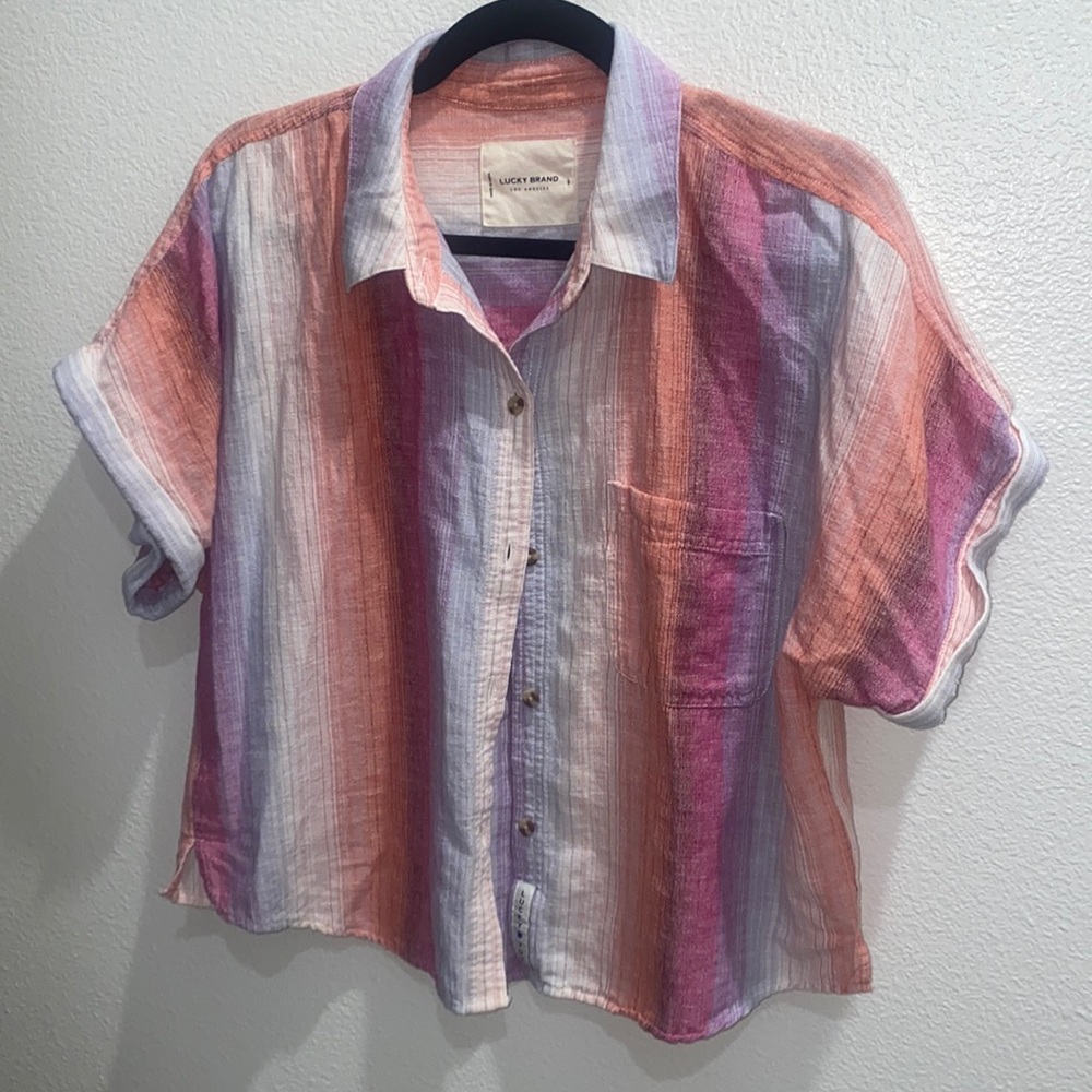 Lucky Brand Multicolor Striped Button Down Shirt